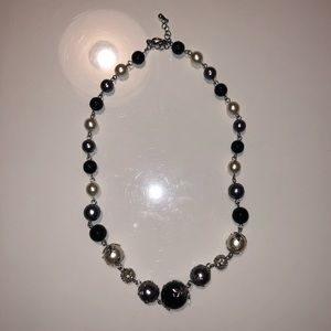 Black and silver pearl necklace